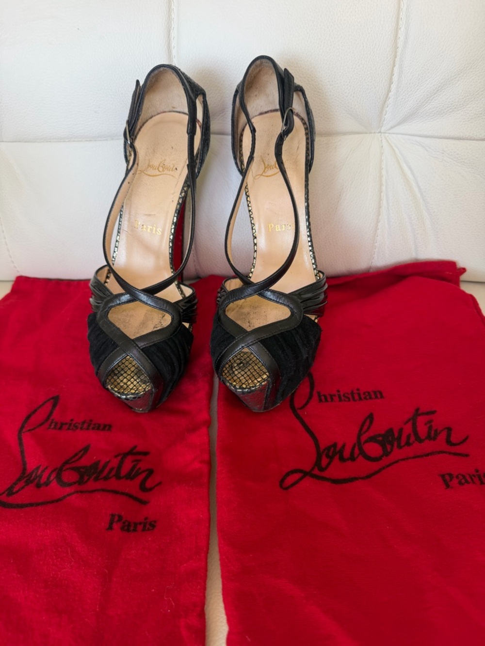 Authentic Christian Louboutin divinoche 160 platform D'orsay - Picture 7 of 9